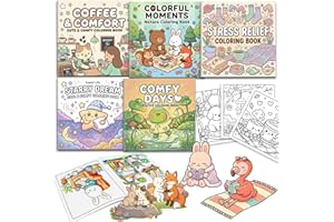 5PCS Coloring Book for Adults Relaxation, Arts and Crafts Coloring Gifts for Women, 200 Simple And Cute Patterns Include Comf