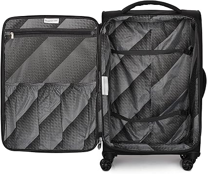 it luggage megalite quilted 8 wheel grey large suitcase