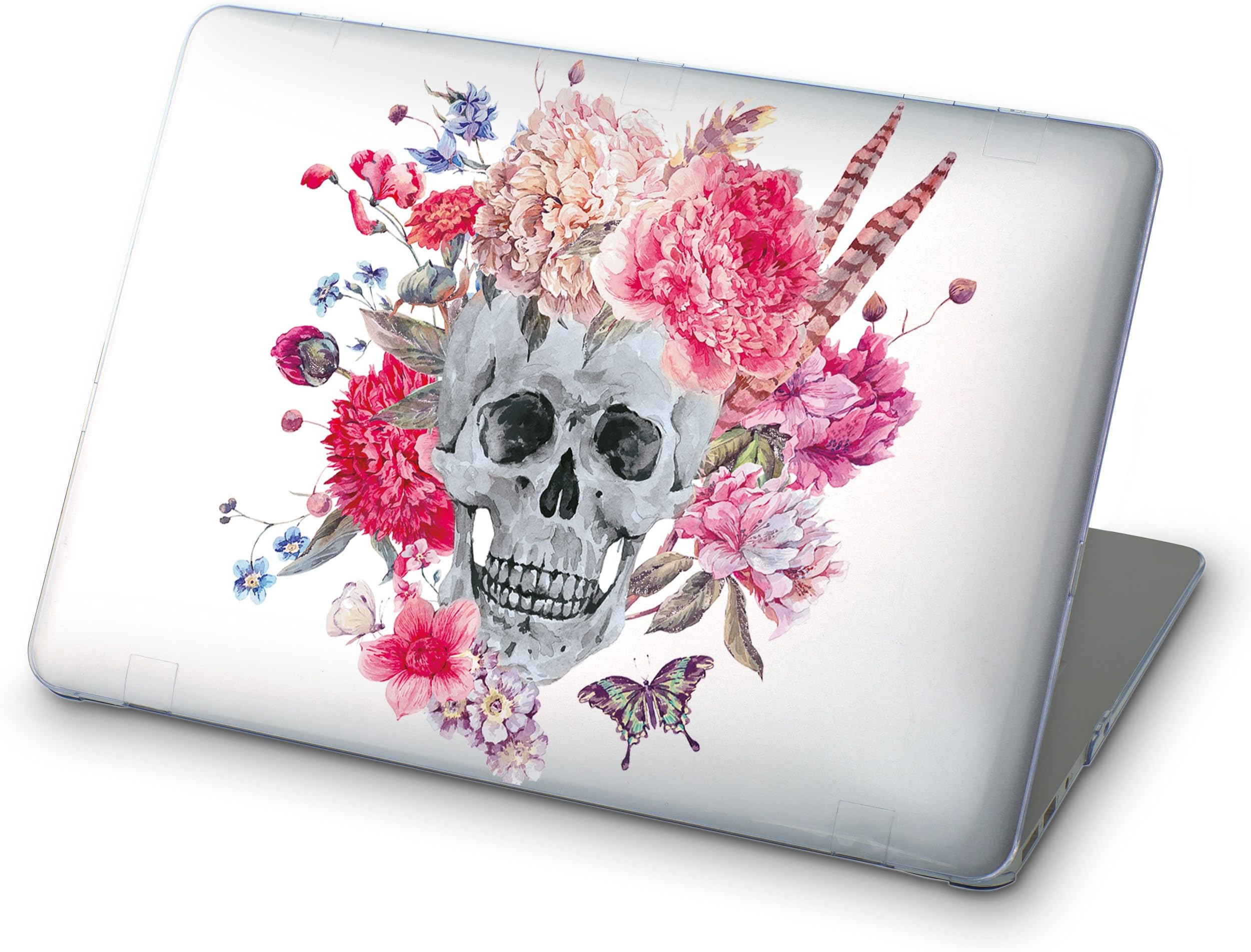 ZIZZDess Skull Laptop Case For Macbook Air 13 2011 2012 Flowers Hard Lightweight Protective Cover For Notebook New Apple Mac Air 13.3 Inch Model A1369 A1466 Nature Colorfull Love Art Design (Skull)