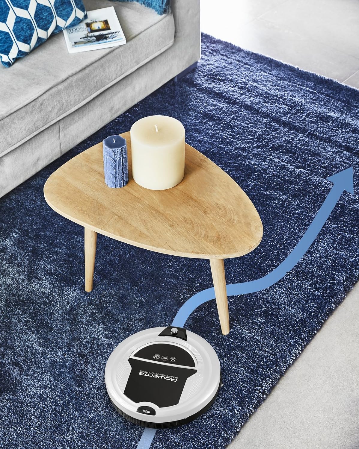 Rowenta RR7157WH Aspirateur Robot Smart Force ExtrÃªme pour Sols Durs Tapis Moquettes Blanc [Classe Ã©nergÃ©tique A+++] Smart Force Extreme