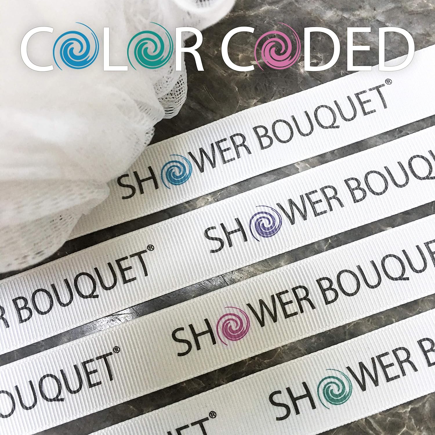 Loofah Soft-White-Cloud Bath-Sponge XL-75g-Set by Shower Bouquet: 4 Pack, Extra Large Mesh Pouf for Men and Women - Exfoliate with Big Gentle Cleanse Scrubber in Beauty Bathing Accessories: Beauty