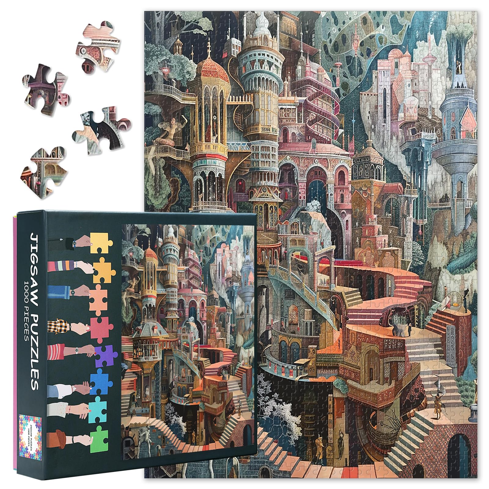 Jigsaw Puzzle 1000 Pieces for Adults, Architectural Landscape Adult Jigsaw Puzzles, Architectural Landscape 1000 Piece Puzzle Challenging Game Finished Size 50x70cm