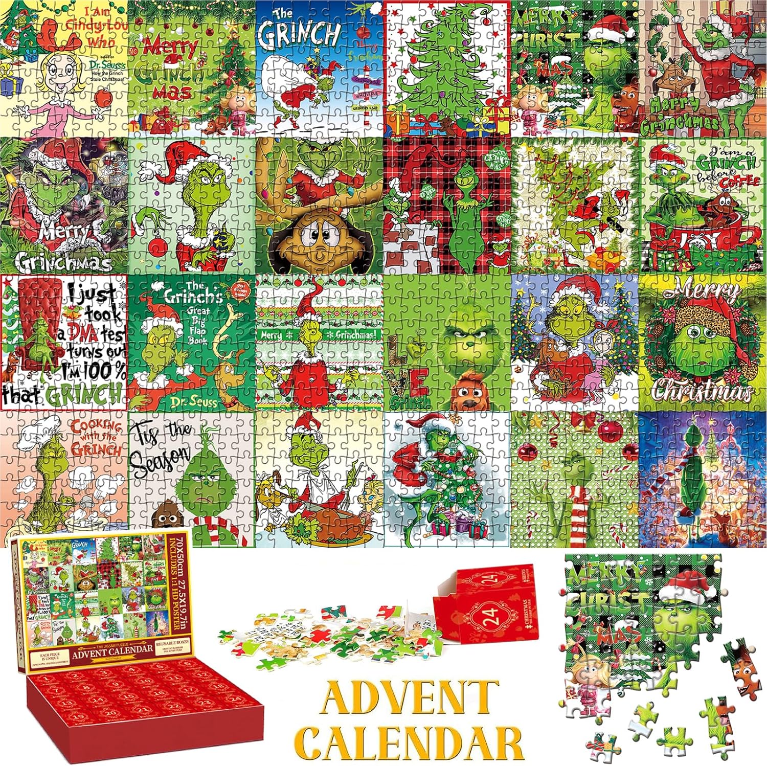 Advent Calendars - Advent Calendar 2023 Jigsaw Puzzle, Christmas Jigsaw Puzzles for Adults Kids, 24 Days Countdown Puzzle 2023 Advent Calendars for Boys Girls Teens, 1008 Pieces Holiday Puzzle