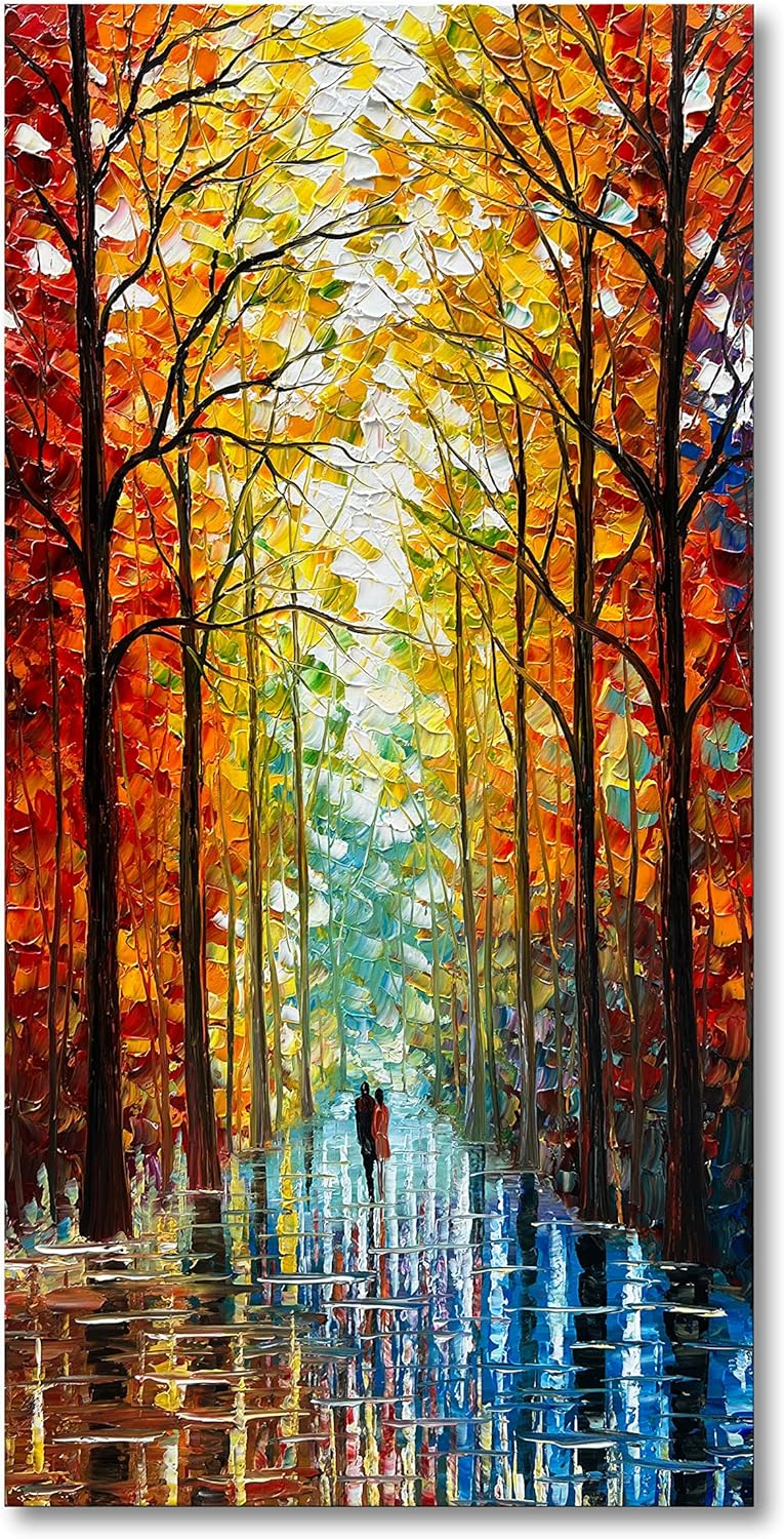 Paintings - Diathou 48x24 inch romantic theme modern abstract mural, large wall art hand-painted oil painting, decorative canvas art painting, bedroom and living room decoration, hang anytime