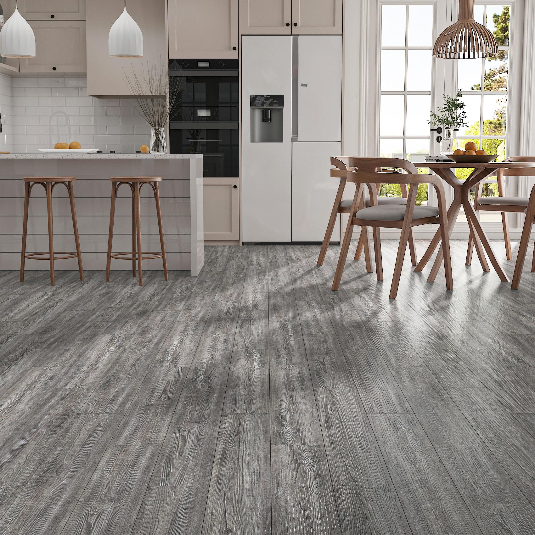 View 1 of *** DIFFERENT COLOR*** Stickyart 36 PCS Gray Pine Wood Peel and Stick Floor Tile Vinyl Flooring Tiles 12"x12" Stick on Wall Tiles Waterproof Floor Stickers for Wall Self Adhesive Vinyl Sheet Flooring for Kitchen Bathroom