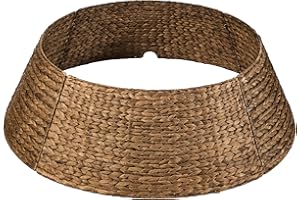 Best Choice Products 36in Christmas Tree Collar, Woven Hyacinth 3-Piece Holiday Rattan Tree Skirt Accessory for Home w/Cord Cut-Out - Chestnut