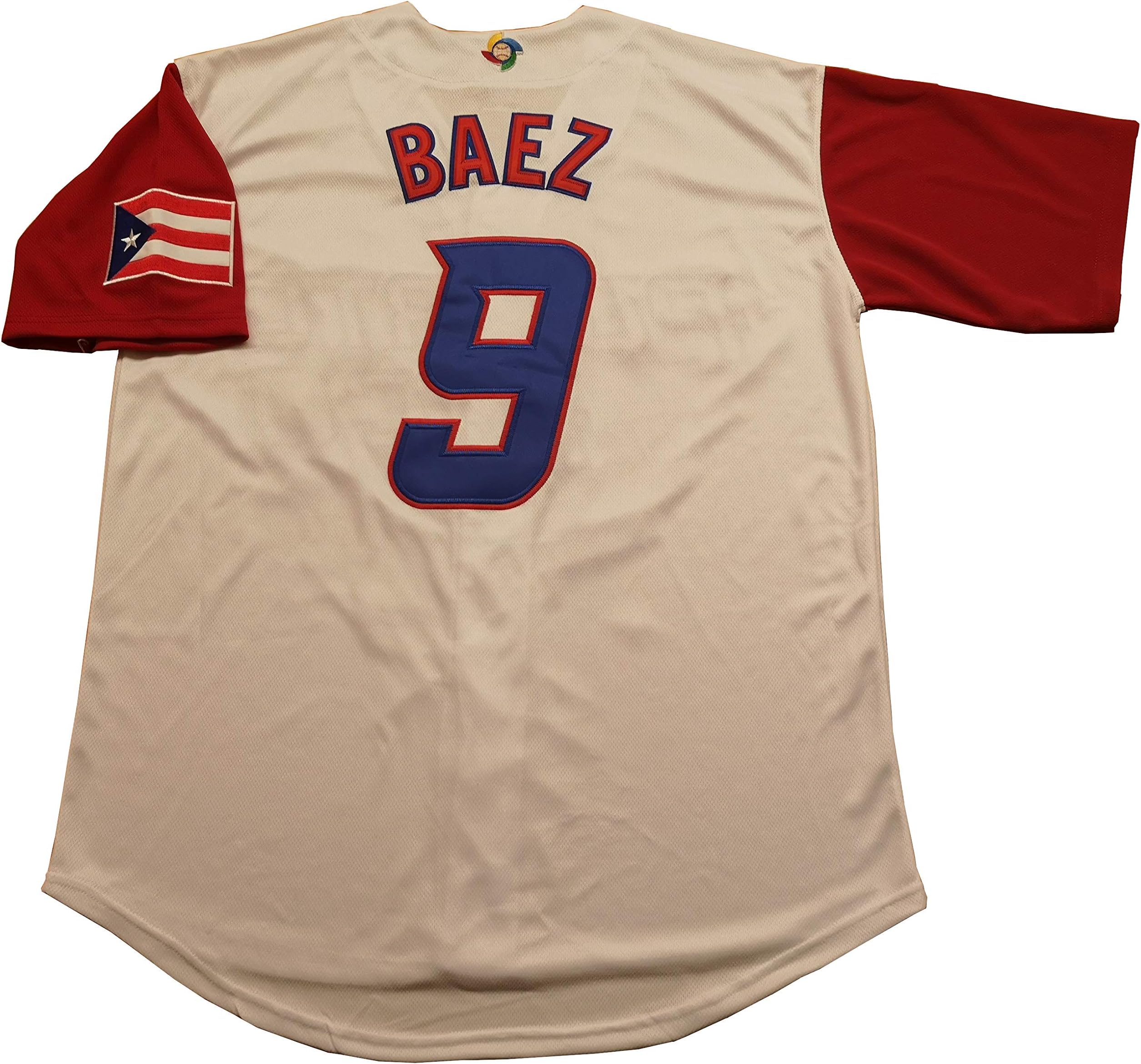 Kooy Lindor #12 Baez #9 Molina #4 Correa #1 Beltran #15 Puerto Rico World Classic Baseball Jersey Men Adult