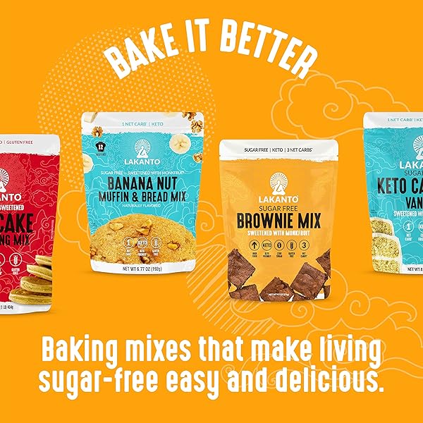LAKANTO SUGAR FREE DOUBLE CHOCOLATE MUFFIN MIX – SWEETENED WITH MONK FRUIT SWEETENER, 2G NET CARBS, DAIRY FREE, GLUTEN FREE, KETO DIET FRIENDLY, ALMOND FLOUR, DUTCHED COCOA, SEA SALT