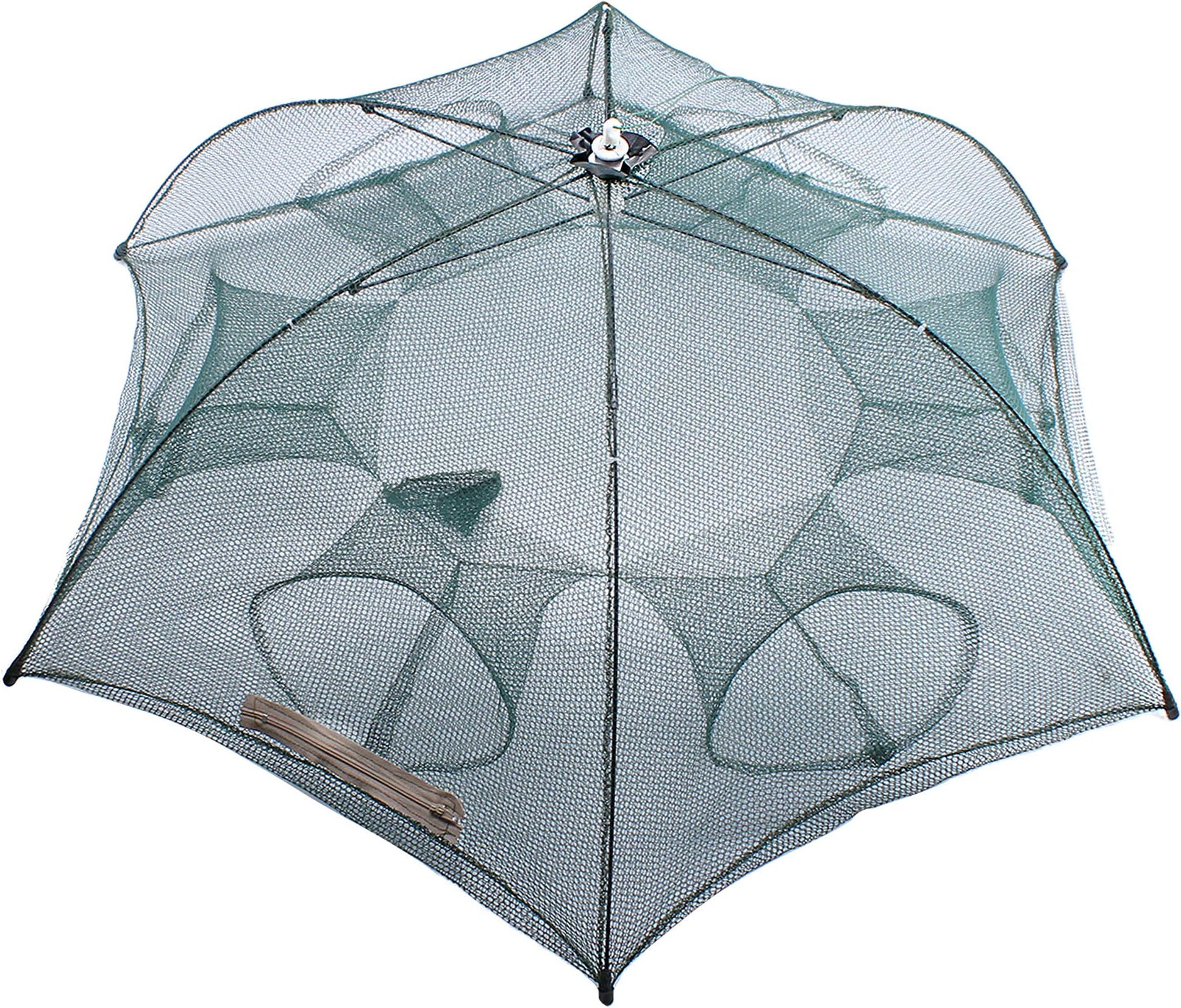 Zite Fishing Foldable Bait Fish Trap 6 Holes - Portable Telescopique Fishing Shrimp Minnow Crayfish Crab Trap