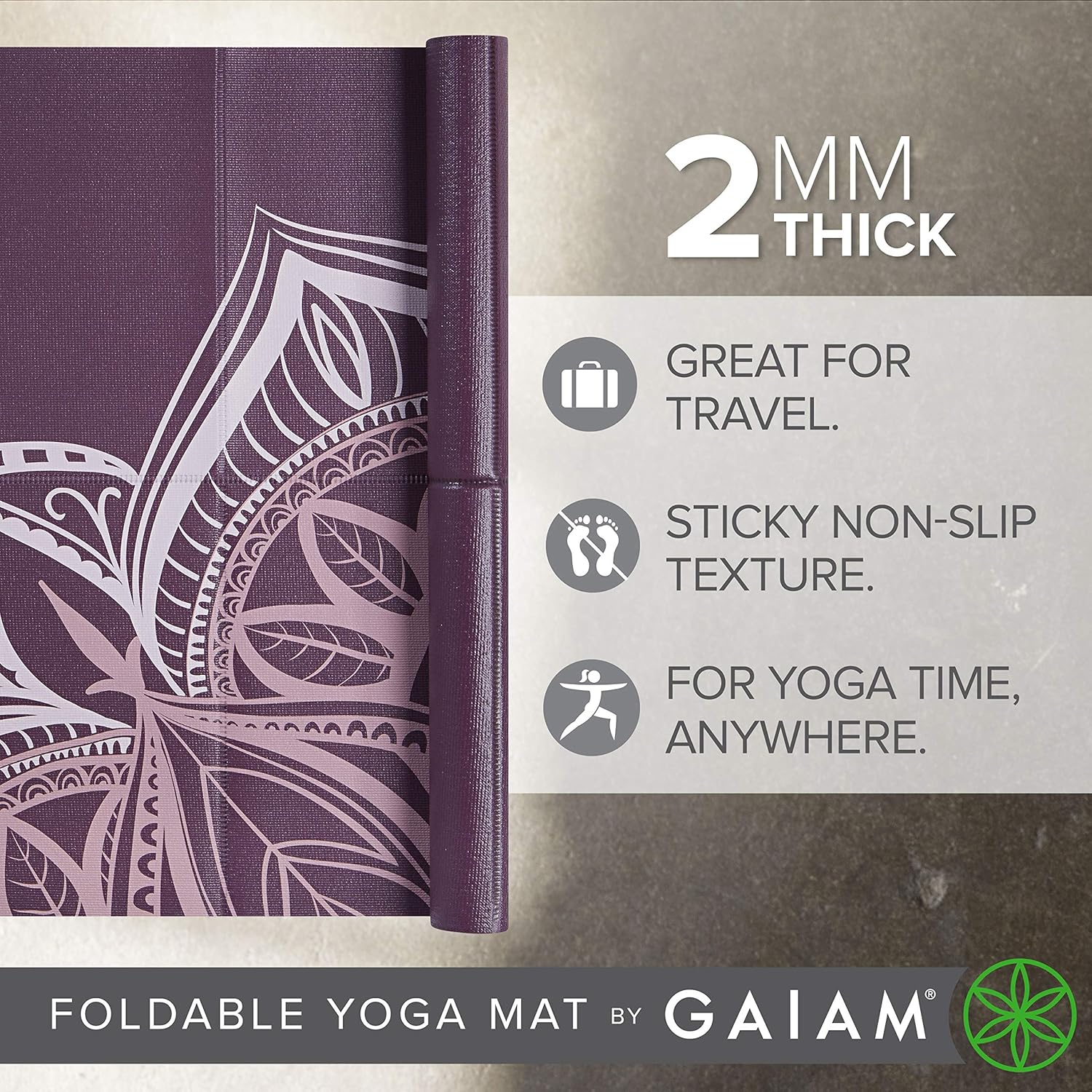 gaiam foldable yoga mat