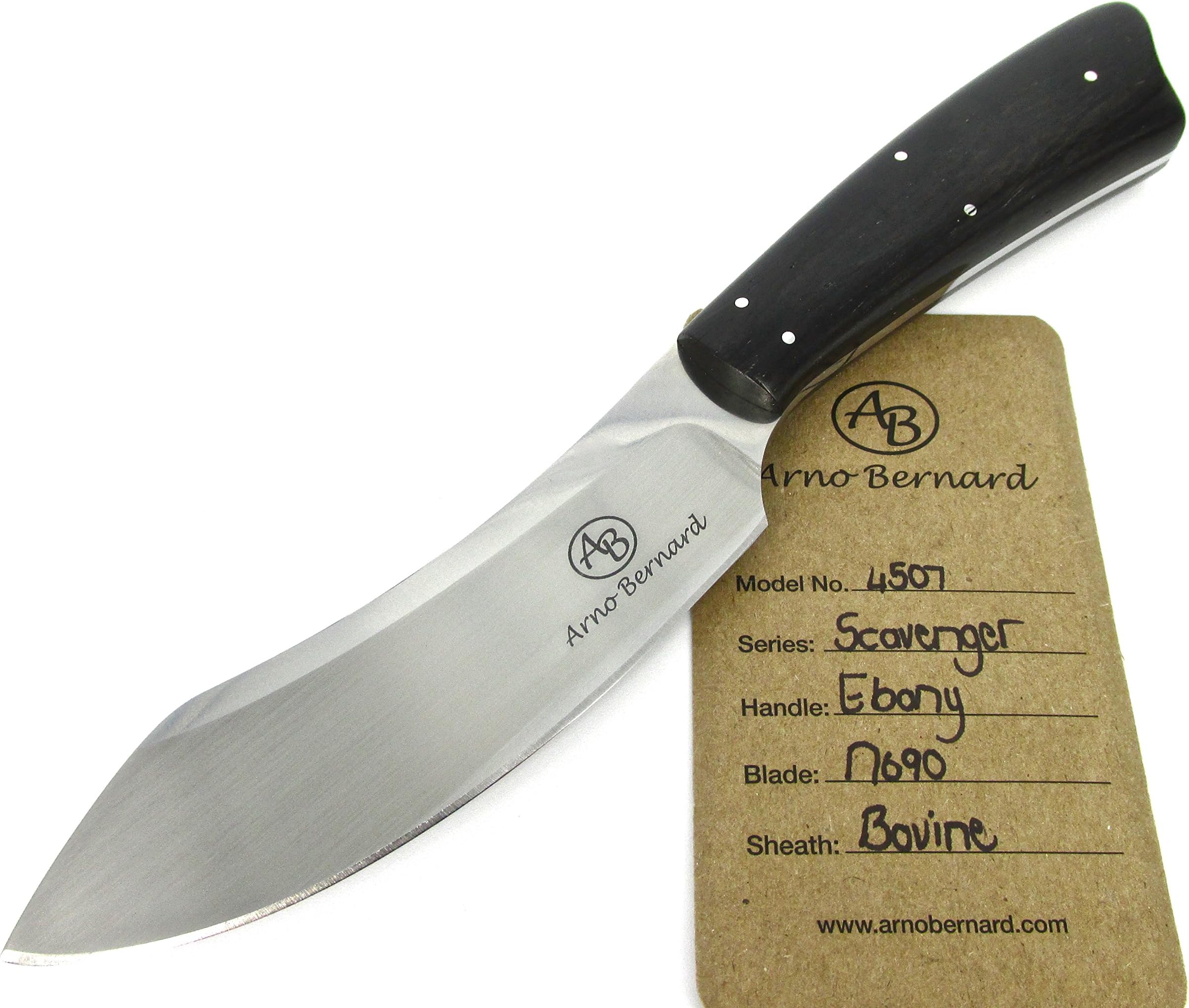 Arno Bernard Knives Wasp Knife Ebony Wood Handles Bohler N690 Blade 4507