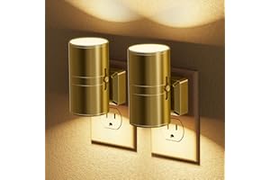 JandCase Night Light, LED Night Lights Plug into Wall, 2 Pack Automatic Nightlight with Light Sensor, 3000K Soft White 0-100LM Dimmable Modern Nightlight for Kids Bedroom Hallway