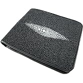 Pelgio Genuine Stingray Skin Leather Removable Credit Card ID Wallet Black