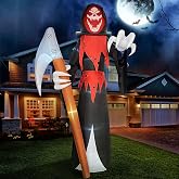 Joiedomi 12 ft Tall Halloween Inflatable Outdoor Decoration, Blow Up Yard Decorations, Grim Reaper Halloween Decor Inflatables with LED for Scary Outside Decor