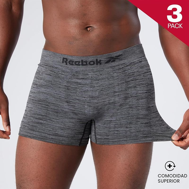 Calzoncillos sin Costuras Hombre en Negro/Blanco/Gris, Tela elástica y cómoda Hacer Ejercicio con tecnología Que Absorbe la Humedad - Paquete múltiple de 4