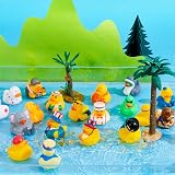 JOYIN 60 Pcs Rubber Ducks Assorted Mini Bath Toys Mesh Carry Bag view 8