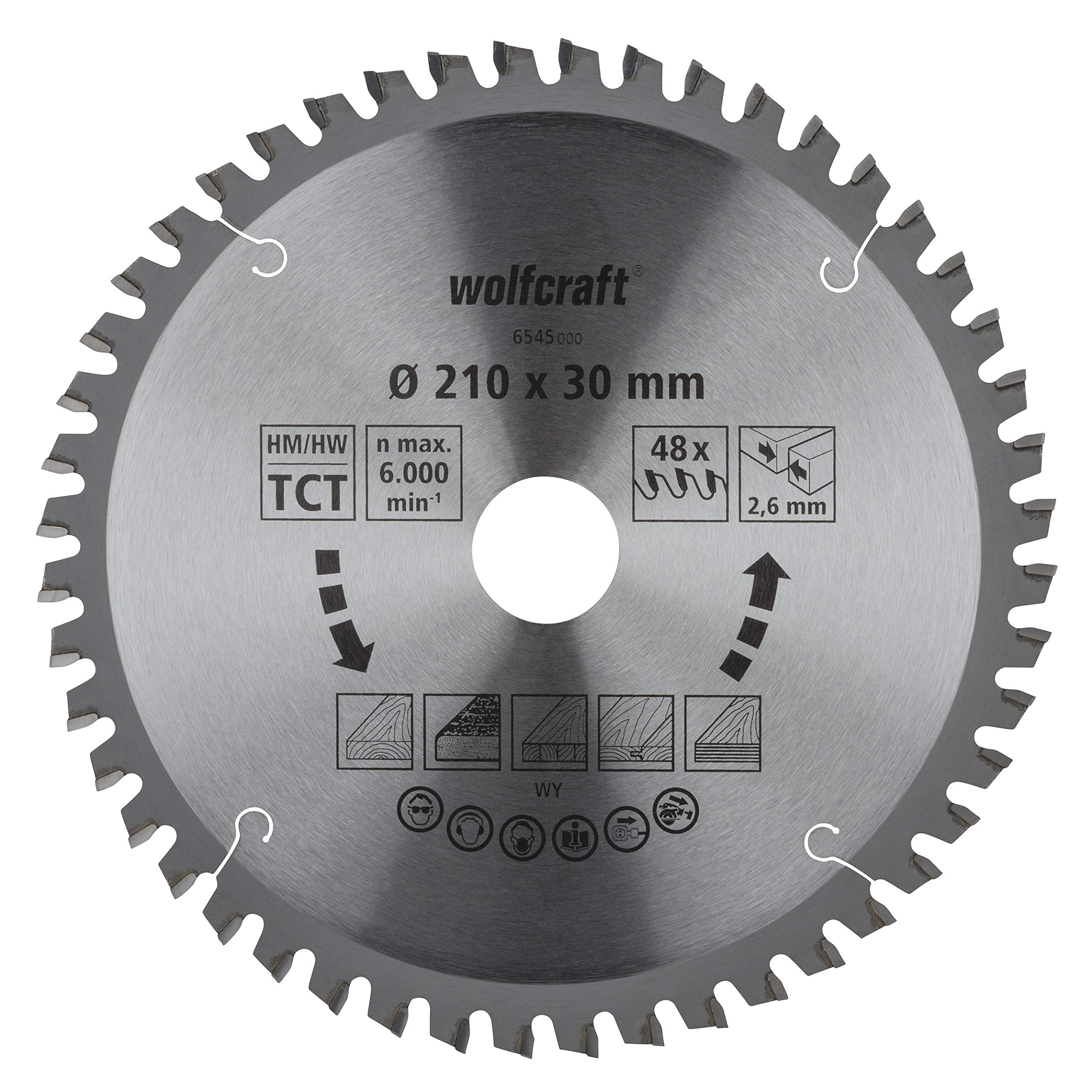 wolfcraft TC Cross and Mitre Cut Saw Blade, orange series I 6545000 I Fine, clean cuts
