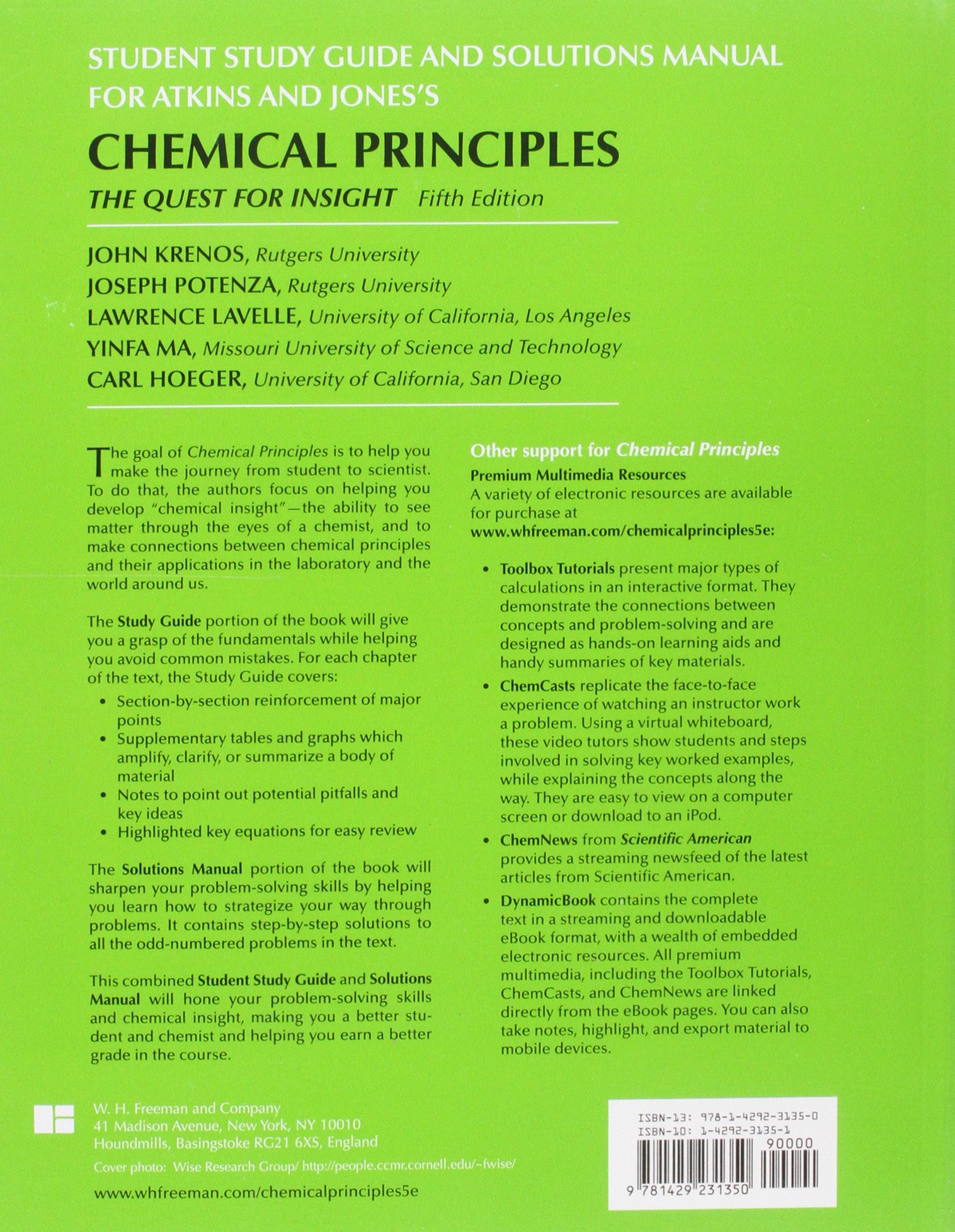 Chemical Principles: The Quest for Insight: Amazon.co.uk: Peter Atkins:  9781429270656: Books