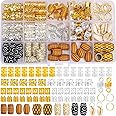 133 PCS Hair Jewelry for Braids Locs Dreadlock Accessories Hair Decoration Hair Coils Rings Dreadlocks Hair Cuffs Shells Imitation Wood-Like Hair Tube Beads for Women Gorls