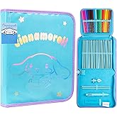 Hello Kitty Sanrio Pencil Case Kids Colored Pencils Markers Kawaii Kuromi Stationery Gifts for Kids (Blue Cinnamoroll)