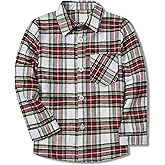 SANGTREE Boys and Mens Flannel Plaid Long Sleeve Shirt Casual Button Down Shirts