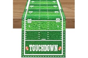 LEMICIN Football Party Decoration Table Runner for Football Birthday Party Games Decor Picnics Kitchen Dining Table, Football Touchdown Table Cover, 14 x 72 Inch