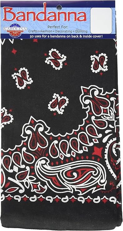Carolina Hav A Hank Paisley Bandanna 22 Inch By 22 Inch Black Red White Arts Crafts Sewing Amazon Com
