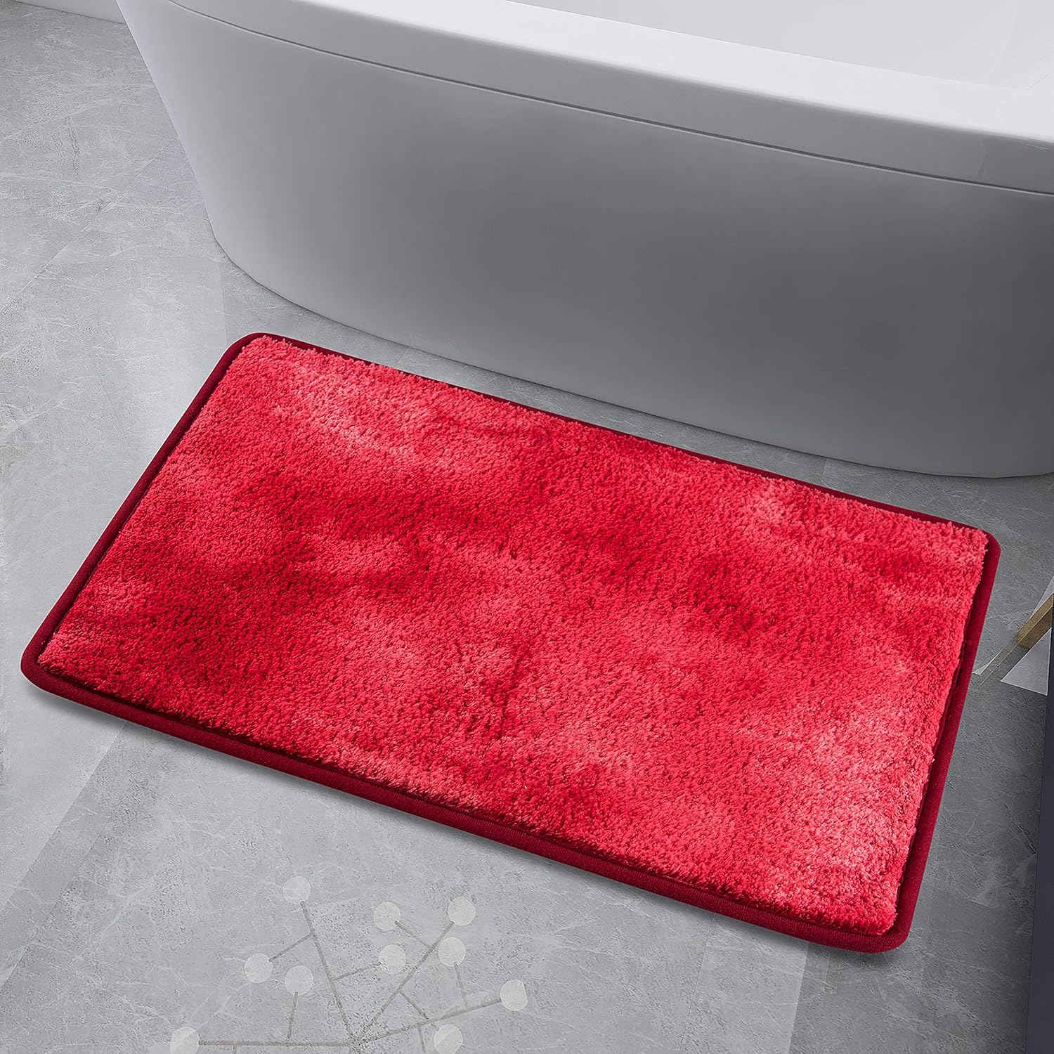 SFLXO NonSlip 90cm x 60cm Machine Washable Anti Slip Bath Mat For