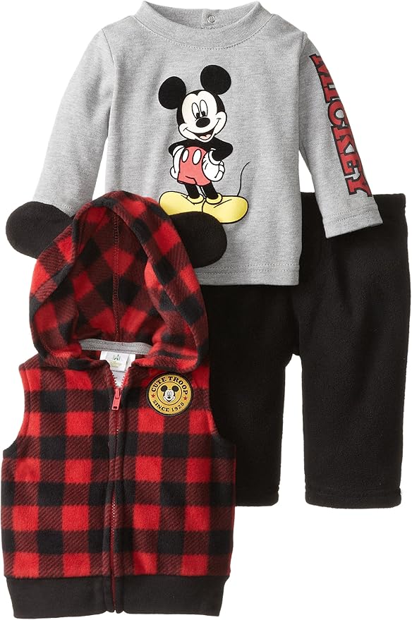 Disney BabyBoys Mickey 3 Piece Vest Set Clothing