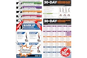 POCAZONE Vibration Plate Workout Poster, Full-Body Exercises + 30-Day Personalized Plan, Beginner to Advanced Guidance, Fits All Vibration Machines, Home Fitness & Recovery