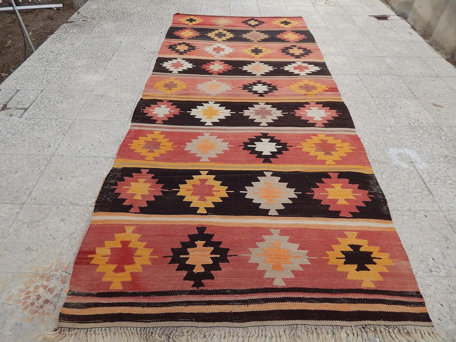 Turkish Kilim Rug Runner, Foyer Decorative Carpet, Nomadic