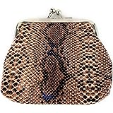 Brown Black Snake Print Coin Purse Faux Leather Change Pouch