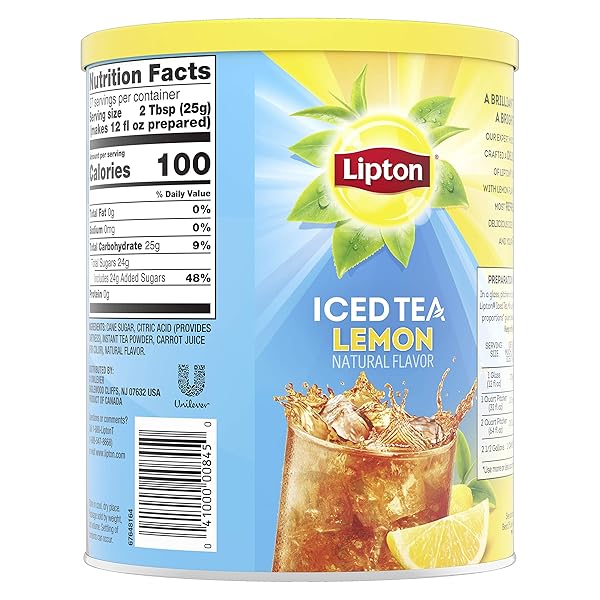 LIPTON BLACK ICED TEA MIX, LEMON,23.6 OZ.