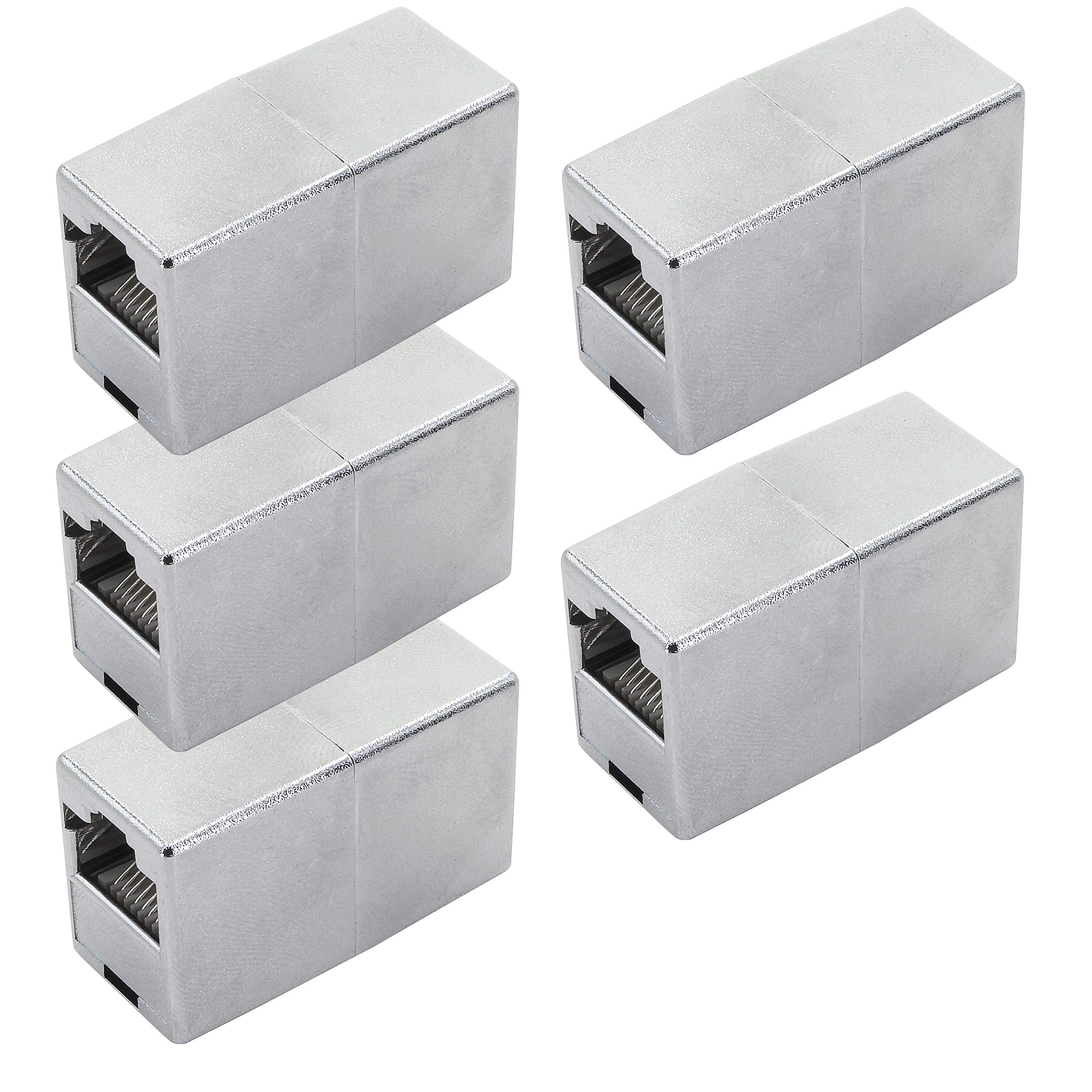 1aTTack.de Cat. 6 cable connectors Cat6 cable connector RJ45 metallized shielded compatible with Cat5 Cat6 Cat7 Cat8 5 pieces