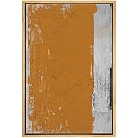 SIGNWIN Framed Canvas Print Wall Art Faded Yellow Block on White Background Abstract Texture Illustrations Impressionism Contemporary for Living Room, Bedroom, Office - 16