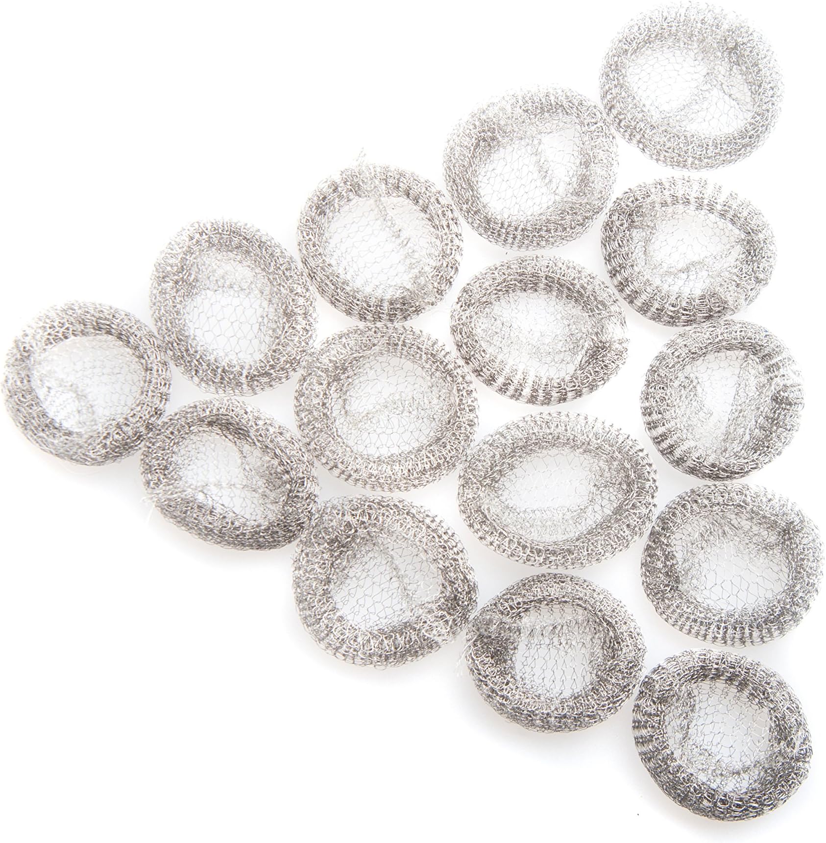 Lint Catcher Stainless Steel Mesh Lint Trap Snares with Ties and Laundry Bag for Washing Machine Drain, Pack of 15