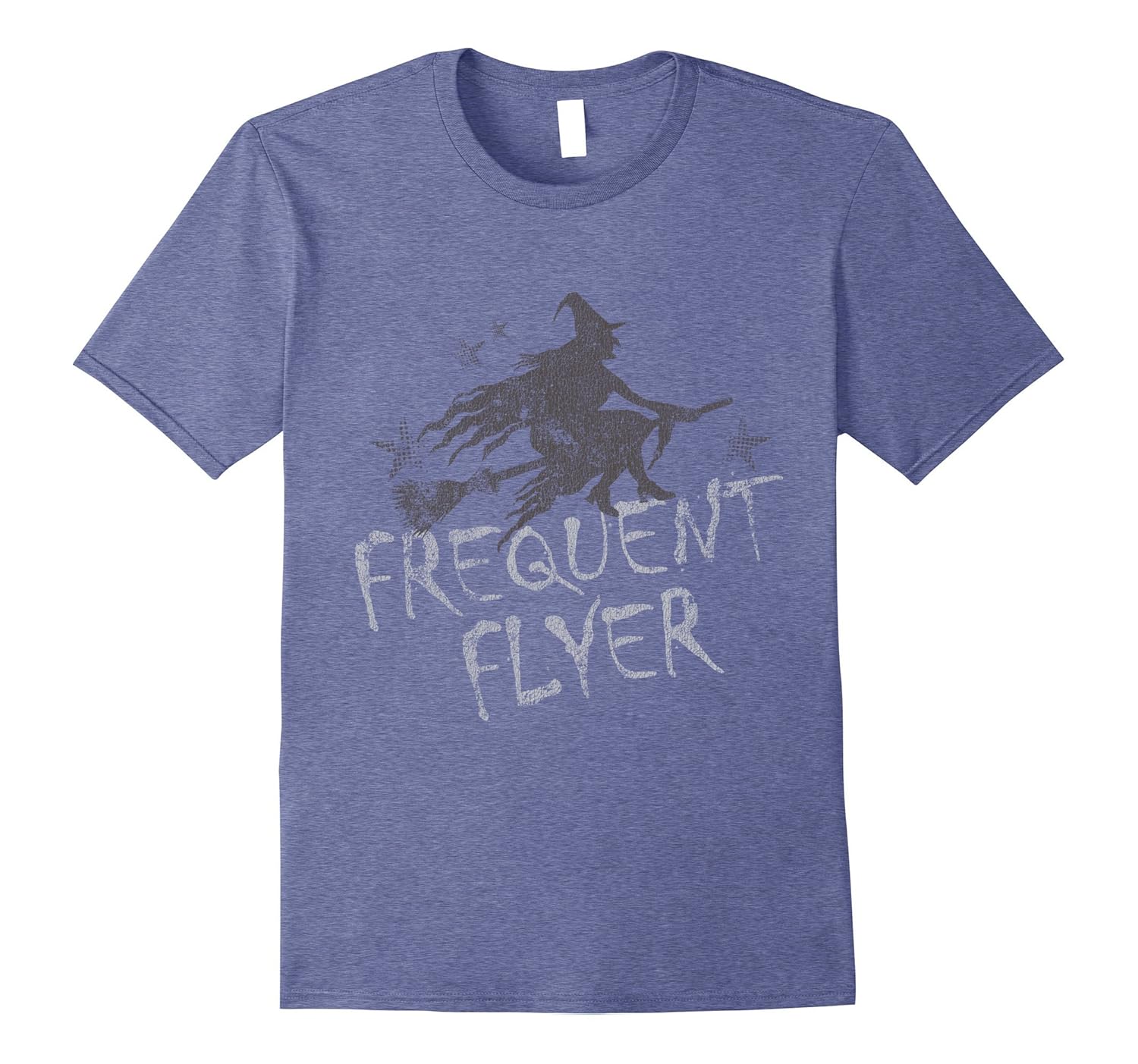 Frequent Flyer Funny Halloween Witch Distressed T-Shirt-ANZ