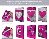 GINMLYDA Reversible Sequin Diary for Girls 8.5x5.5 in 160 Pages Pink Heart view 5