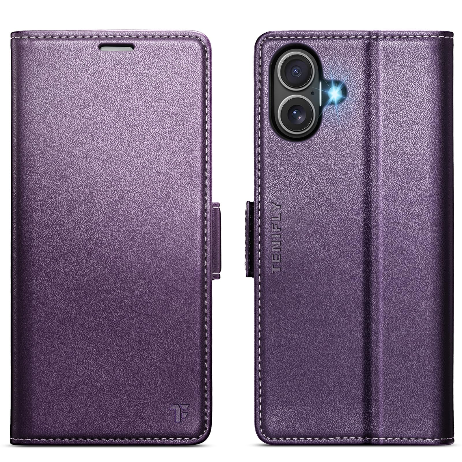 Photo 1 of Tenifly for iPhone 17 Case Wallet with RFID Blocking Card Holder, PU Leather Kickstand Protective Flip Phone Cover Fit for iPhone 17 6.3" Purple