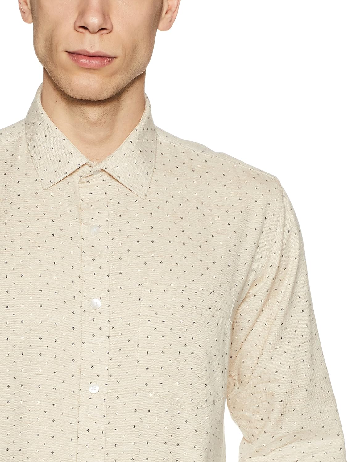 symbol amazon brand men's printed regular fit cotton formal shirt