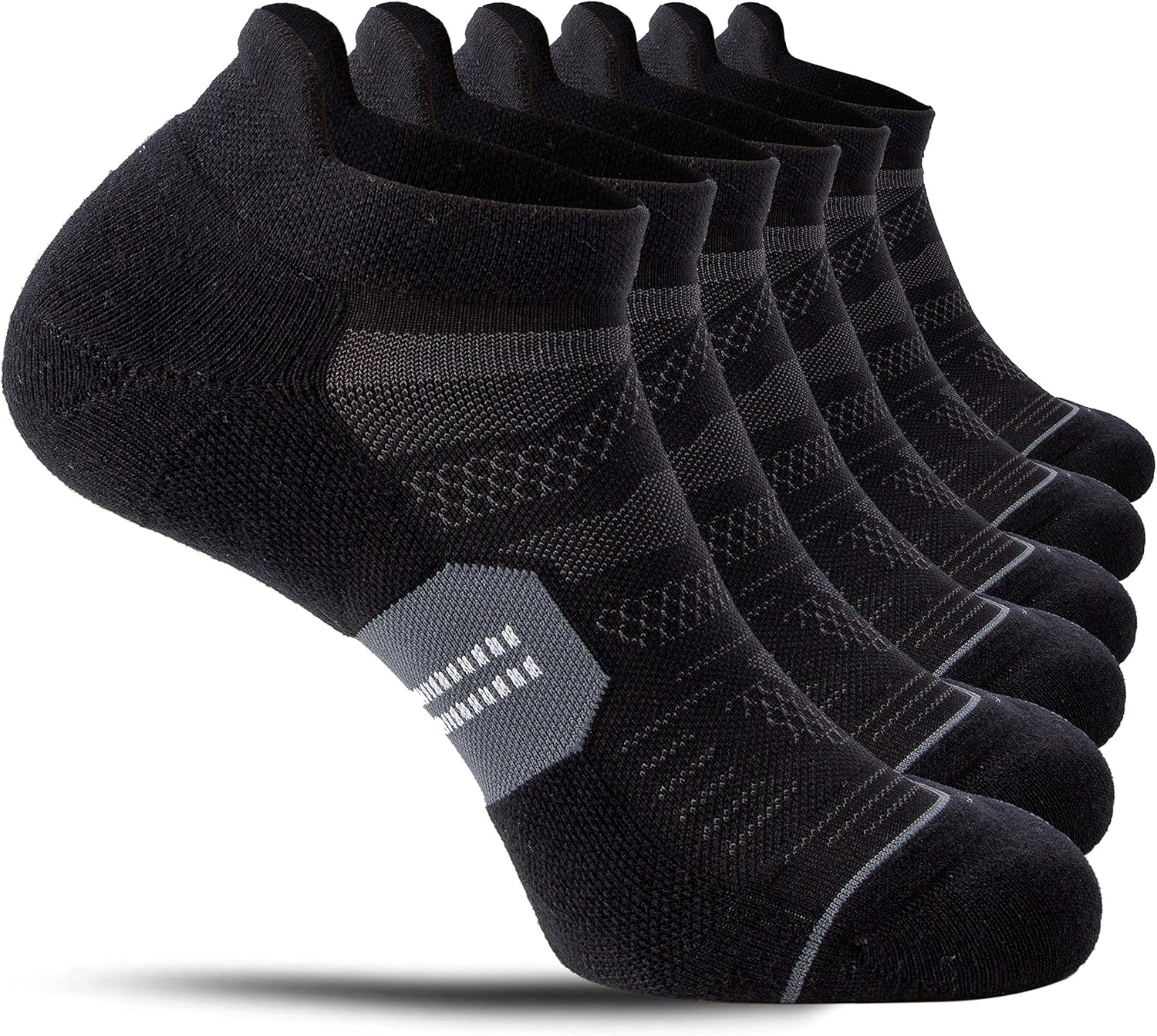 CelerSport 6 Pack Running Ankle Socks for Men and Women with Cushion, Low Cut Athletic Sport Tab Socks: Clothing