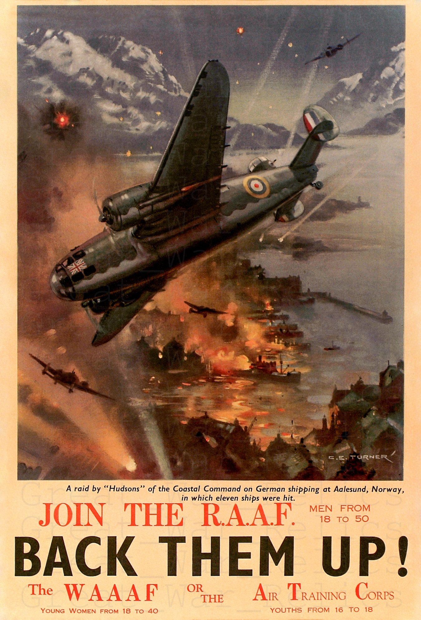 UpCrafts Studio Design Royal Australian Air Force Propaganda , Size 11.7x16.5 inches - Join The Raaf Back Them UP- WW2 Australia Australian  History Reproduction Prints, Raaf Spitfire