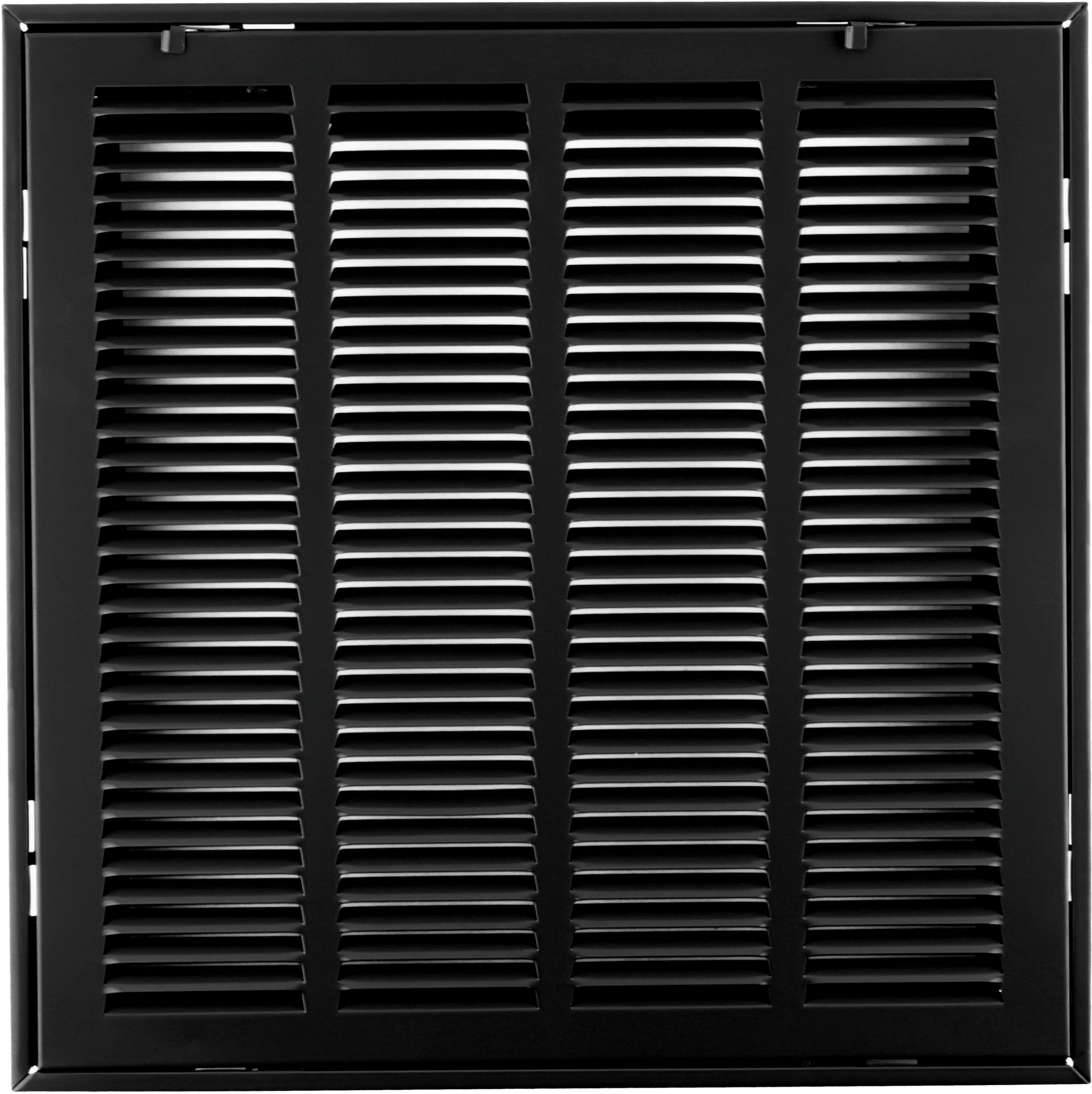 14" X 14" Steel Return Air Filter Grille for 1" Filter - Removable Face/Door - HVAC Duct Cover - Flat" Stamped Face - Black [Outer Dimensions: 16.5 X 15.75]