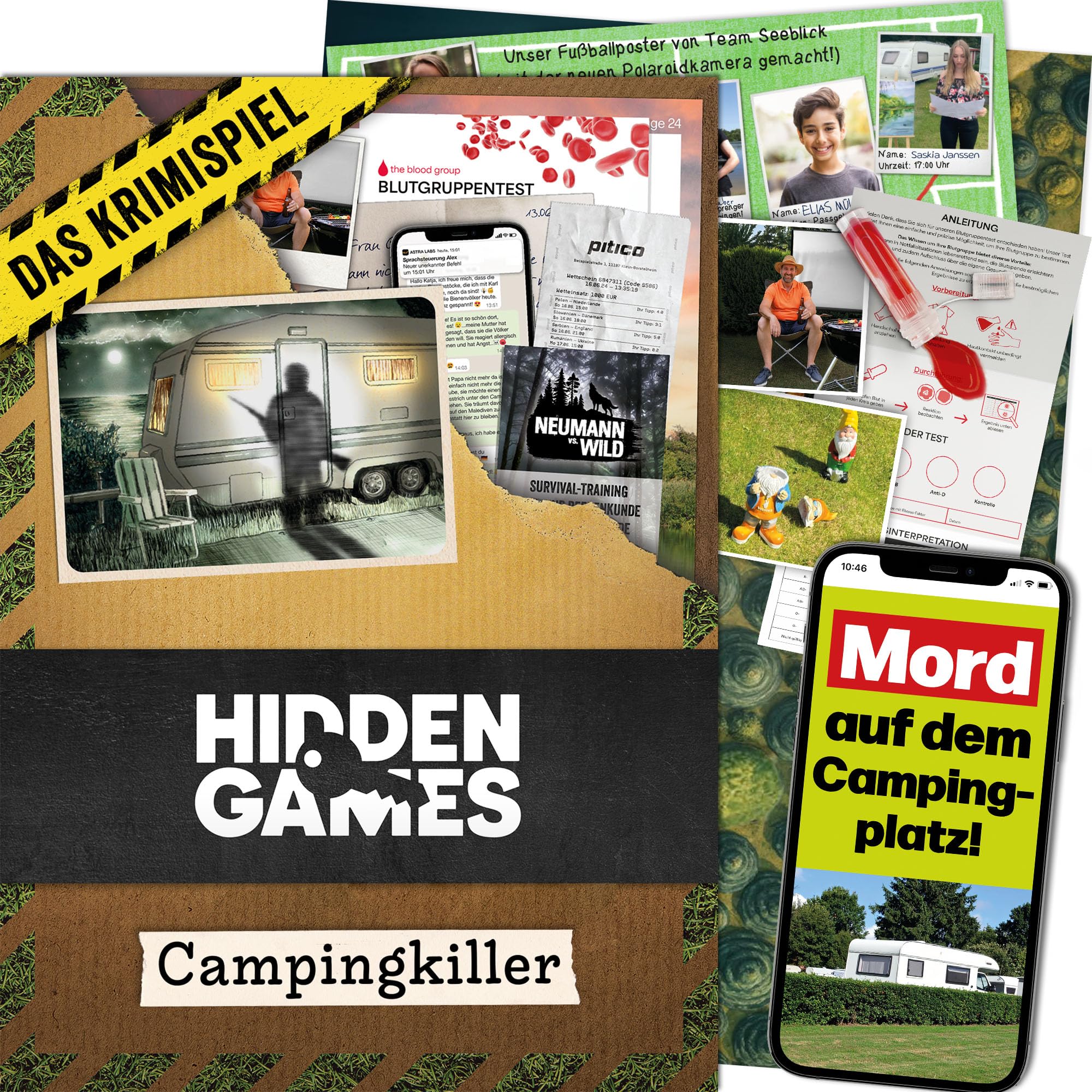 Hidden Games Tatort - Camping Killer - German - Realistic Crime Game, Exciting Detective Game, Escape Room Game
