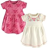 Touched by Nature Baby-Girls Organic Cotton Short-Sleeve and Long-Sleeve Dresses