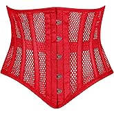 Heavy Duty Underbust Steel Boned Waist Trainer Cincnher Womens Waspie Mesh Corset