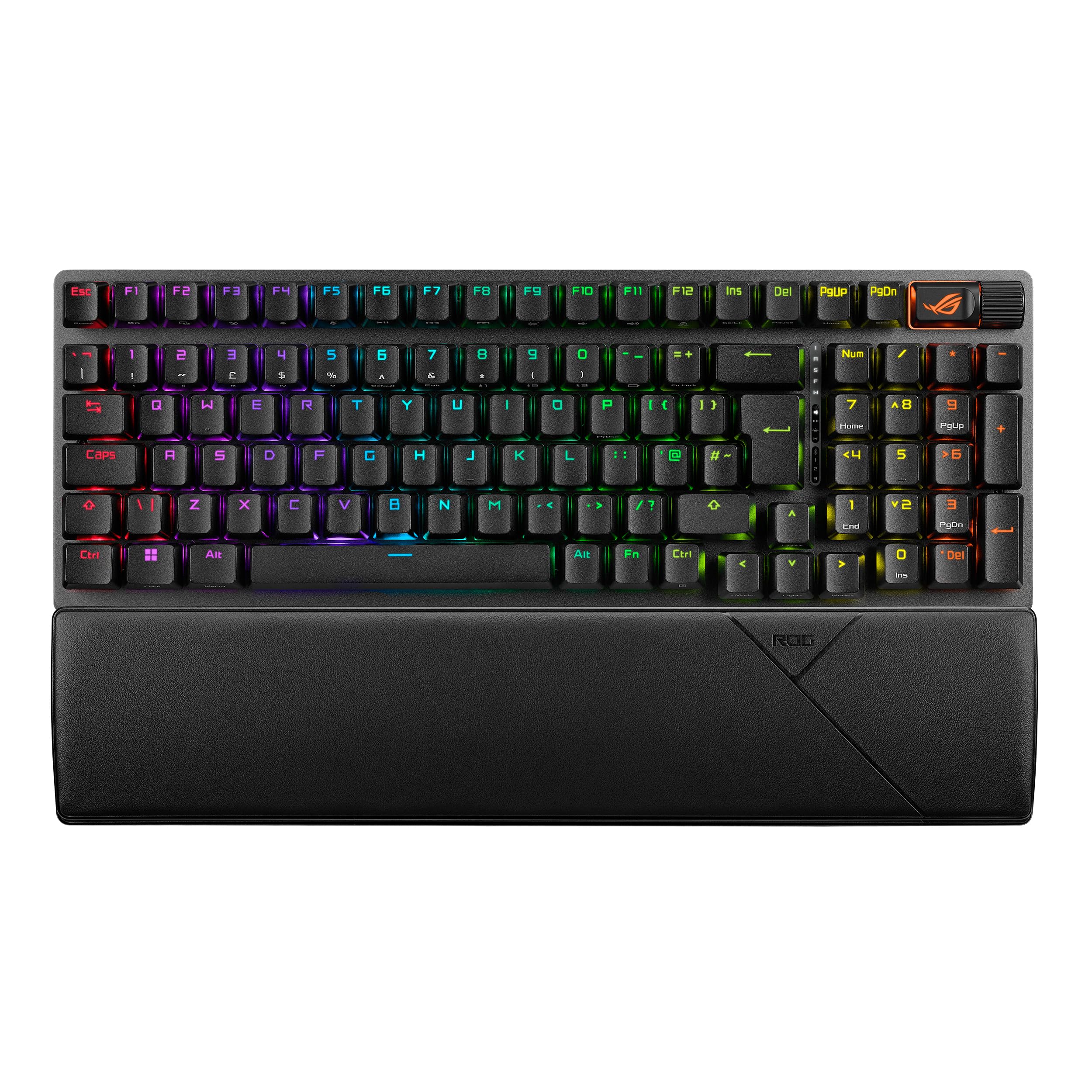 ASUS ROG Strix Scope II 96 Wireless Gaming Keyboard, Tri-Mode Connection, Dampening Foam & Switch-Dampening Pads, Hot-Swappable Pre-lubed ROG NX Snow Switches, PBT Keycaps, RGB-Black, UK Layout