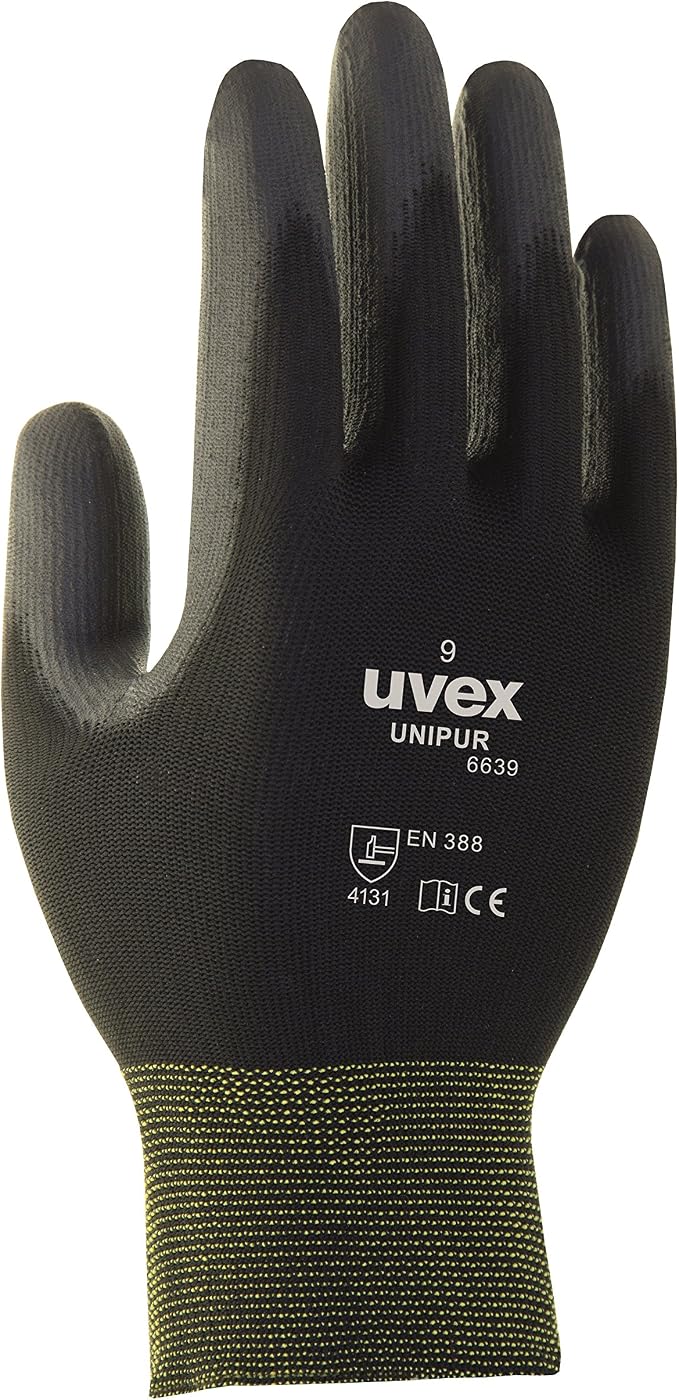 Gants De Montage Uvex Unilite/unipur - Taille 6, EN 388 - Revêtement PU Léger - Paire Polyvalente