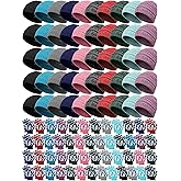 JaGely 100 Pcs Kids Beanies Hats and Gloves Set Bulk for Girls Boys Winter Warm Knitted Beanies Anti-slid Gloves with Grips