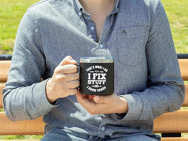 EDIZZONE HUSBAND GIFT – INSULATED STAINLESS STEEL COFFEE MUG FOR HUSBAND, PRACTICAL EVERYDAY GIFT FOR MEN, VALENTINE’S DAY GIFT FROM WIFE